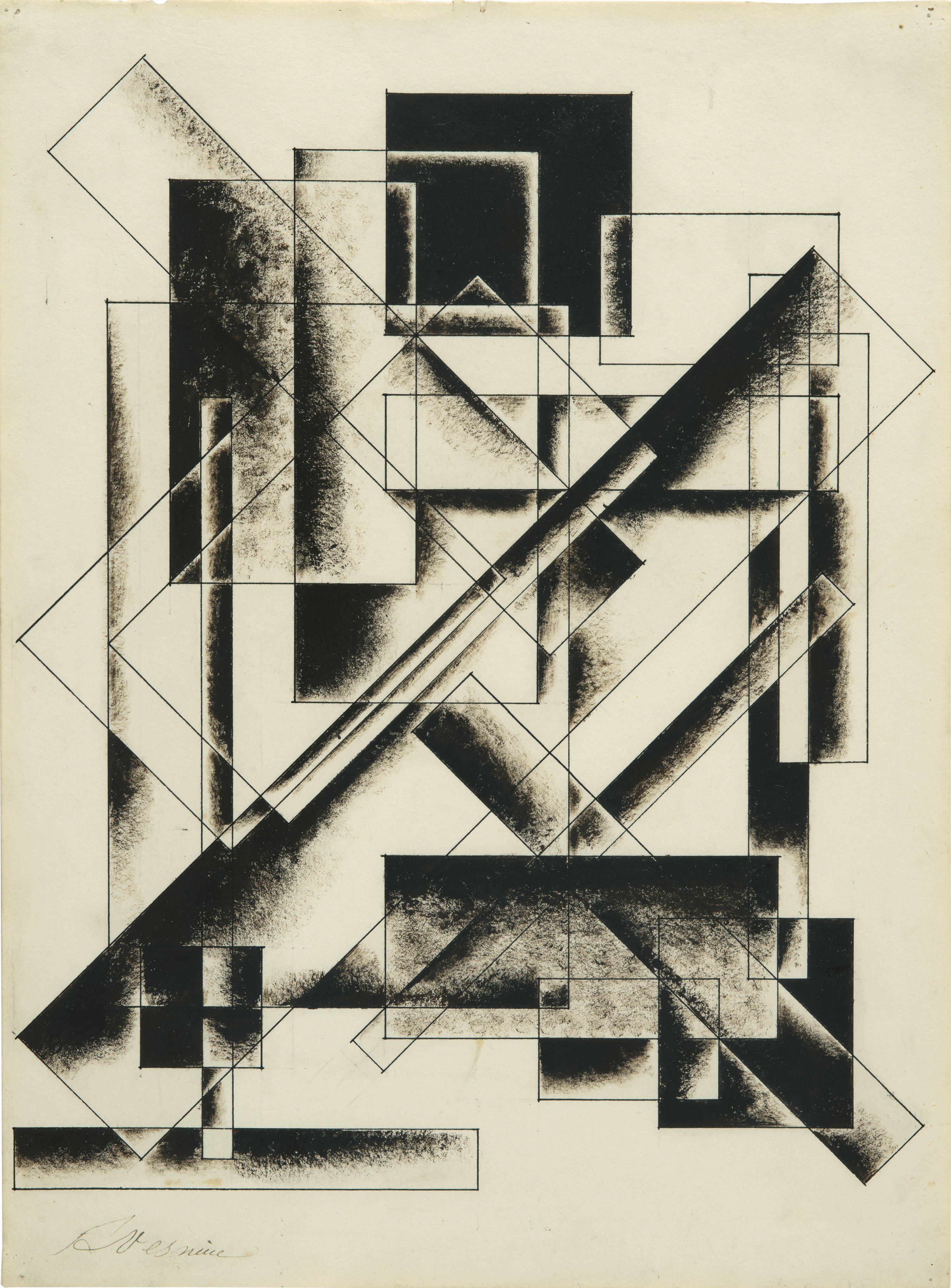 Sin título (Dibujo geométrico) - Vesnin, Alexander. Museo